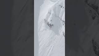 Steep cliff front flip #steepskiing #frontflip