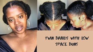 How to create a Twin Braid with Low Space Buns | AvoryGrace