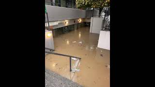 West Vancouver home  & plaza flooded-monsoon rain ( not an " atmospheric river"...just really rainy)