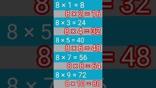 8 aur 9 ka table #education