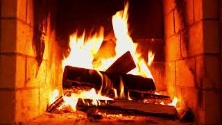 Fireplace at Night 🔥 Cozy Fireplace (4 HOURS). Fireplace video with Burning Logs & Fire Sounds