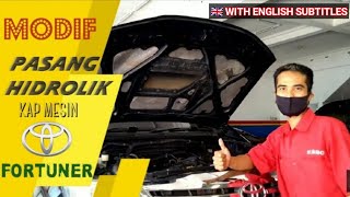 how to attach hood damper engine cap - toyota fortuner engine cap