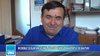 MICROBUZ ȘCOLAR DIN SCUNDU, FOLOSIT PENTRU TRANSPORTUL DE BĂUTURI