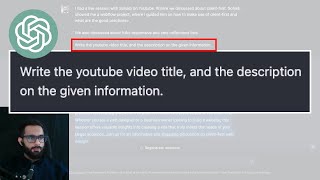 Using ChatGPT to optimize your YouTube Video Descriptions and Tags
