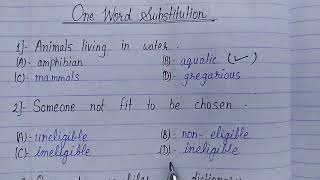 One word substitution // For SSC CHSL, CGL , MTS, Banking