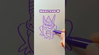 Monstruo W. Dibujo letras. #videoshorts #drawing #art #letras #monster #abecedario #shorts #dibujo