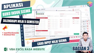 Aplikasi Data Induk  Siswa dan Nilai 5 Semester VBA Excel  #bagian3