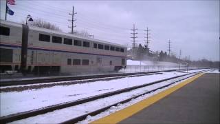 Full HD: Amtrak's California Zephyr blasts through Lisle IL. 2/23/13