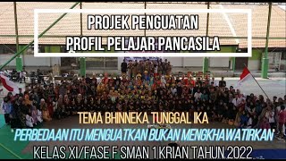 P5 SMAN 1 KRIAN FASE F KELAS XI TEMA BHINNEKA TUNGGAL IKA (PERBEDAAN ITU MENGUATKAN) TAHUN 2022