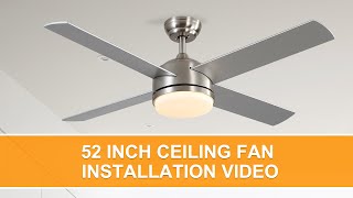 Warmiplanet 52 inch ceiling fan installation video -04