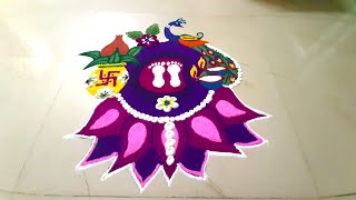 Attractive Rangoli For Diwali | Peacock Rangoli | Festival Rangoli Kolam | Rangoli Designs | Muggulu