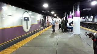 MBTA 711 Franklin Line train to Forge Park arriving into Boston Back Bay