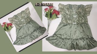 Very Easy Tille Dress Baby for 1-3 years || Cutting and Sewing is easy