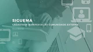 OUVIDORIA- Cadastrar Manifestação (Comunidade Externa)