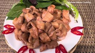 Vietnam Mama Cooking/ món ngon từ lòng heo , công thức của kênh/ braised pork belly in coconut water