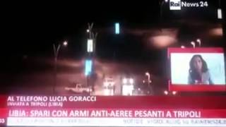 Italian Rai TV live form Tripoli, Libya where heavy fights broke earlier