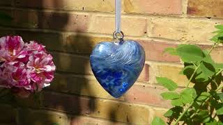 Sienna Glass 8 cm Blue Heart