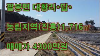 [딸기225]팔봉면 대황리 *519평 매매 딸기공인중개사 041.662..0880