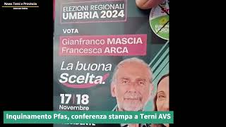 Inquinamento Pfas, conferenza stampa a Terni AVS