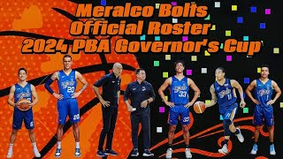 PBA Updates | Meralco Bolts Official Roster for 2024 PBA Governor's Cup