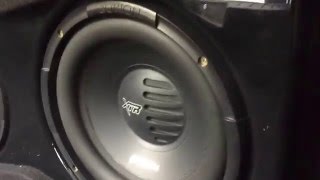 2 Orion XTR 10" subs on a Memphis 16-PR1.1000 amp at 2ohms getting 500w RMS