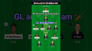 WI-W vs NZ-W Semi Final🔥 T20 World Cup women's #glteam #dream11team  #shorts