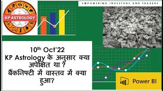 10th Oct’22 | KP Astrology के अनुसार क्या अपेक्षित था ? बैंकनिफ्टी में वास्तव में क्या हुआ?