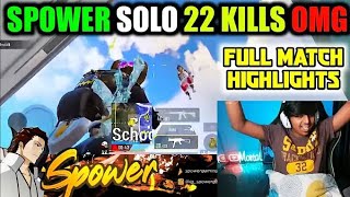 SouL Spower Solo 22 Kills 😳🔥 WWCD - Full Match highlights