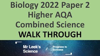 Biology Combined Paper 2 Higher 2022 walkthrough AQA Science