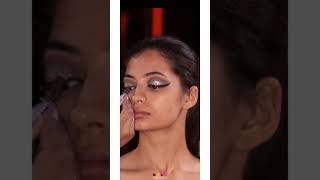 #shorts/brown smokey glittery eyes glam with elegant bridal wedding makeup/reception makeup look #SA