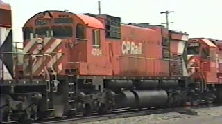 Freight Trains | D&H Conklin Yard | Binghamton, NY | CP Rail & Susquehanna EMD and MLW (ALCO) | 1994