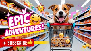 Dogs Gone Wild in the Grocery Store: Epic Shopping Cart Chaos!