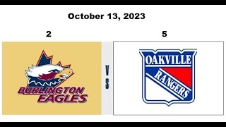 U10 A Burlington Eagles (2) at Oakville Rangers (5) (Oct 13, 2023)