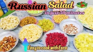 Russian Salad Recipe by Esra | Best Healthy Tasty 😋| #russian #cooking #pakistan