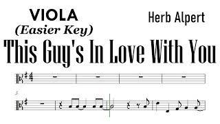 This Guy's In Love With You  Viola Easier Key Sheet Music Backing Track Partitura Herb Alpert