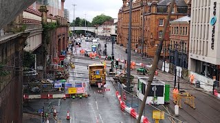 Tram improvement works on London Road - Manchester Metrolink (2024.07.07)