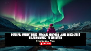 Peaceful Ambient Piano | Magical Northern Lights Landscape | Relaxing Music | AI Generated