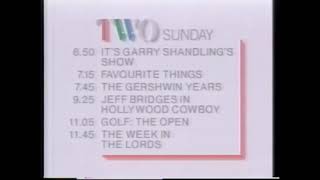 BBC2 closedown - Saturday 18th July 1987