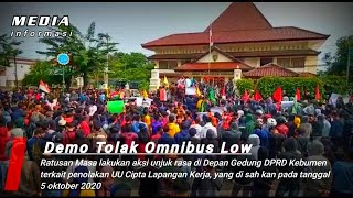 Demo Omnibus Law Ricuh , tolak UU Cipta Kerja || Kantor DPRD Kebumen jadi sasaran Masa