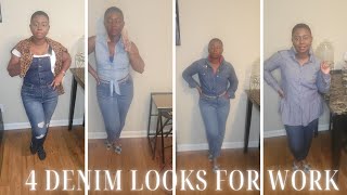 DENIM ON DENIM OUTFIT IDEAS|HOW TO STYLE| WORK OUTFITS| MIKSTANG LIVING #fashion #denim #ootd #shop