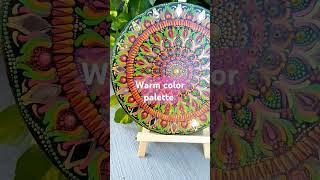 Revealing the warm color palette Dot Mandala Art on MDF board   #art #dotmandala  #shorts #sale