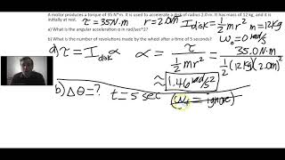 Torque Moment of Inertia Angular Acceleration Problem