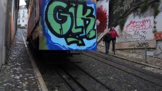 Gloria Funicular in Lisbon, Portugal