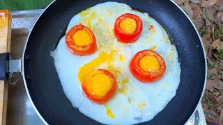 Tasty Egg Tomato Omelette, Easy Egg Recipe