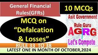 MCQ on "Defalcation & Losses": GFRs