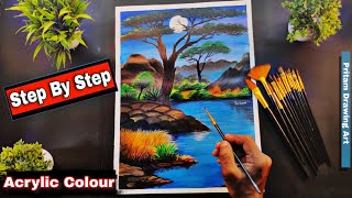 Acrylic Painting For Beginners | Sea Painting in Acrylic | Language Acrylic Painting