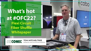 USCONEC's Tom Mitcheltree and Optec demonstrate the new Flex Circuit Shuffle