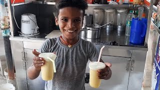 Amazing 8 Years old kid selling Street Food l Small boy Handling three shops l Healthy Juice Selling