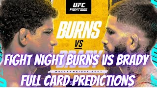 UFC Fight Night Brady Vs Bruns Full Card Predictions