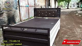 6×4 folding powder coated metal bed with storage #kingsizebed  #powdercoated #foldingbed  #viral